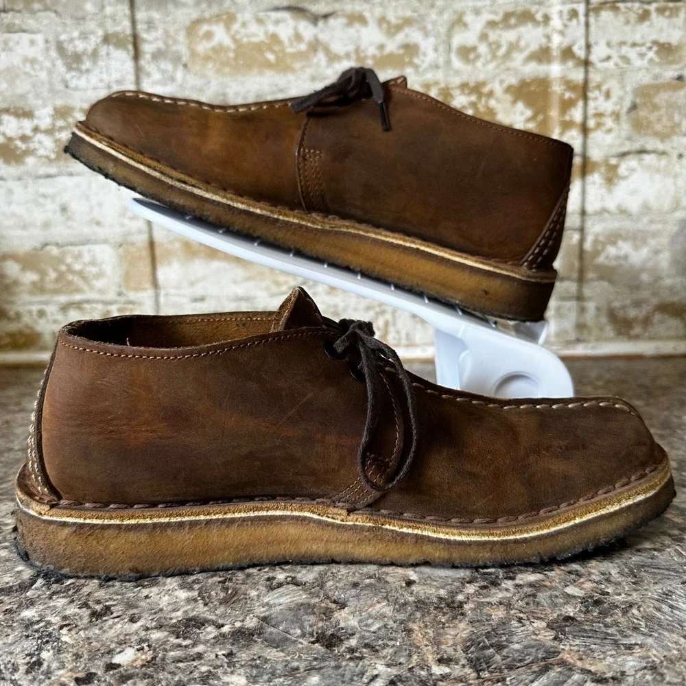 Clarks Desert Trek Men 8.5 Brown Good Beeswax Leather Crepe Sole 31319